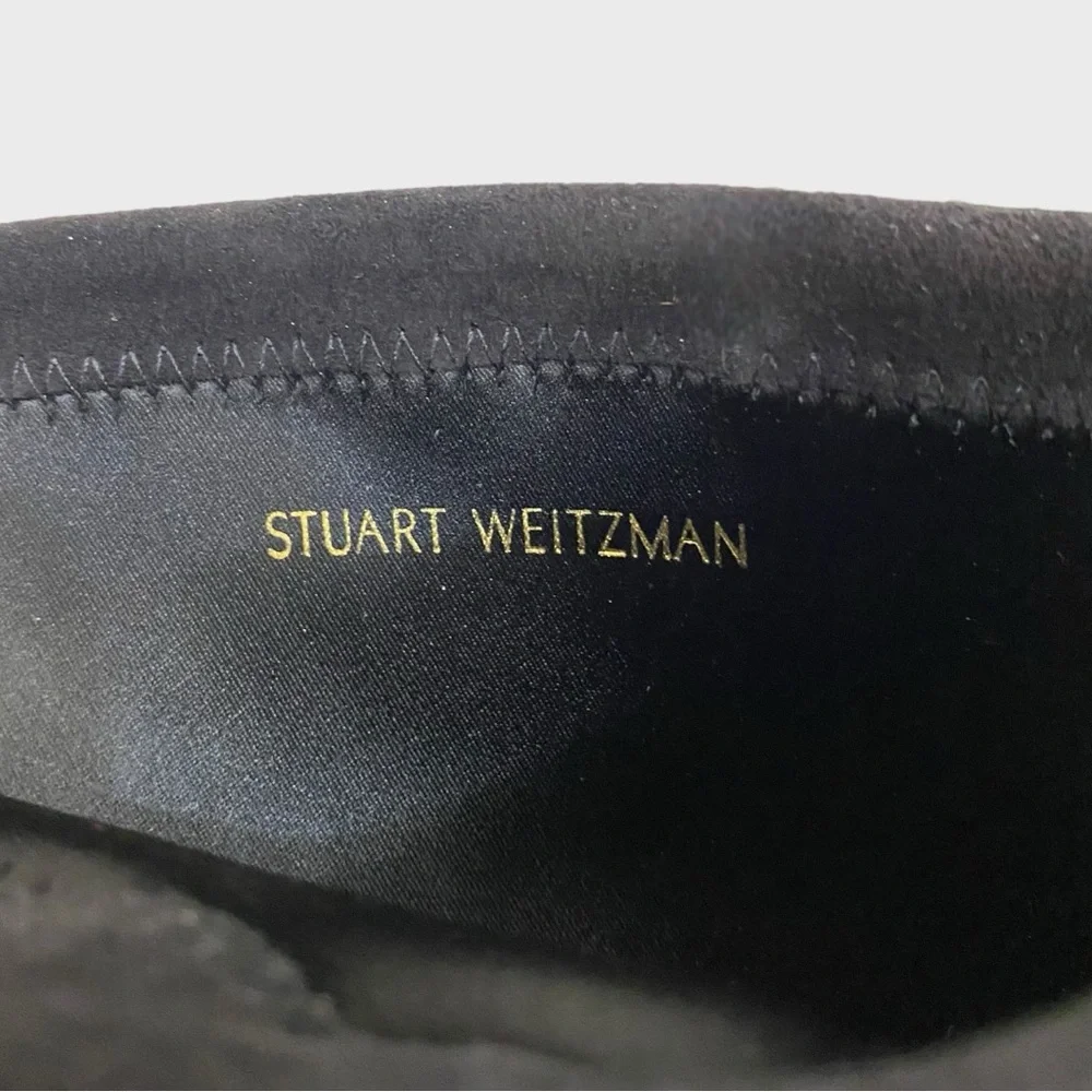 Stuart Weitzman Black Suede Leather Over the Knee Highland Boots Size 5.5